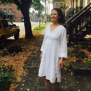 White Athleta Long Sleeve Dress